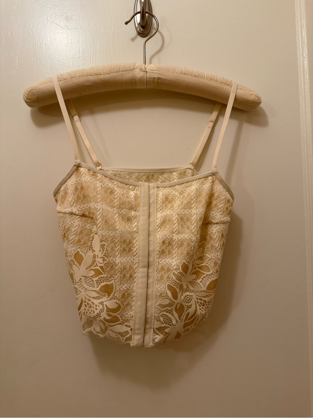 Aerie Cream Lace Corset Cami Top Bralette